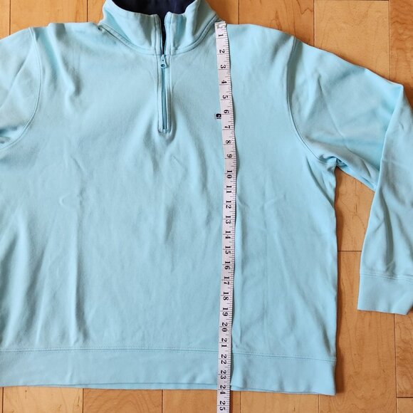 🐋 Vineyard Vines Men's sz M Cotton Turquoise 1/4 Zip Sweatshirt Top Long Sleeve - Picture 8 of 13